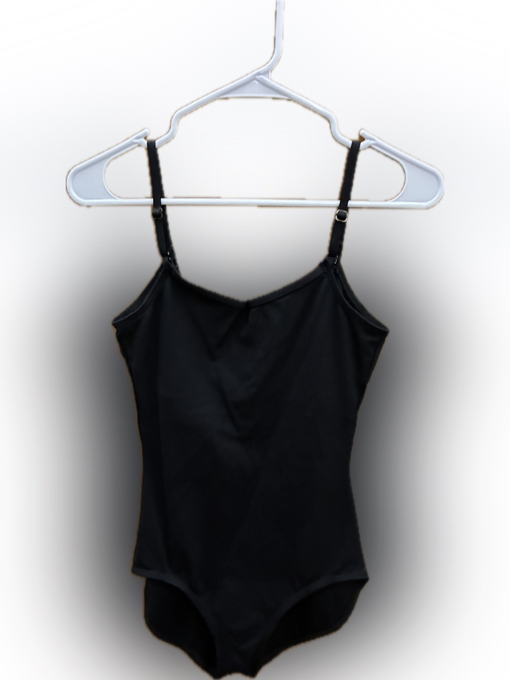 Capezio Black Adjustable-Strap, built in bra Dance Bodysuit